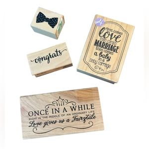 Wedding Themed Wooden Stamps